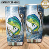 Maxcorners Fishing Tumbler Water Droplet Hook Design Personalized Name Tumbler (13 Species)