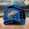 Maxcorners Fishing Blue Water Outdoor Custom Name Personalized Cap  (11 Fish Species)