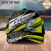 Maxcorners Fishing Neon Green Racing Personalized Name 3D Cap (12 Fish Species)