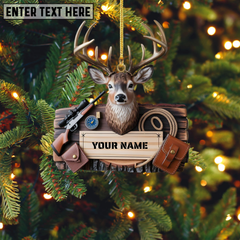 Maxcorners Custom Name Deer Hunter Ornament, Hunting Lover Christmas Gift