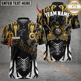 Maxcorners Billiards 8-Ball Fire Spike Multicolor Customized Name, Team Name 3D Shirt