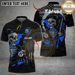 Maxcorners Billiards Grim Reaper Black Multicolor Customized Name, Team Name 3D Shirt