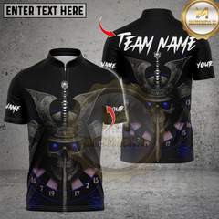 Maxcorners Darts Skull Samurai Dartboard Multicolor Customized Name, Team Name 3D Shirts
