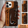 Maxcorners Fishing Hook Ripped Leather Multicolor Options Personalized Name 3D Shirt (12 Fish Species)