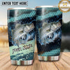 Maxcorners Fishing Tumbler Teal Honeycomb Wave Design Personalized Name Tumbler (13 Species)