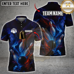 Maxcorners Electric Storm Bowling Multicolor Customized Name, Team Name 3D Shirts