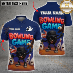 Maxcorners Bowling Eagle Patriotic USA Flag Multicolor Customized Name, Team Name 3D Shirts