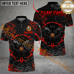 Maxcorners Darts Dragon Mutilcolor Options Personalized Name, Team Name 3D Polo Shirt