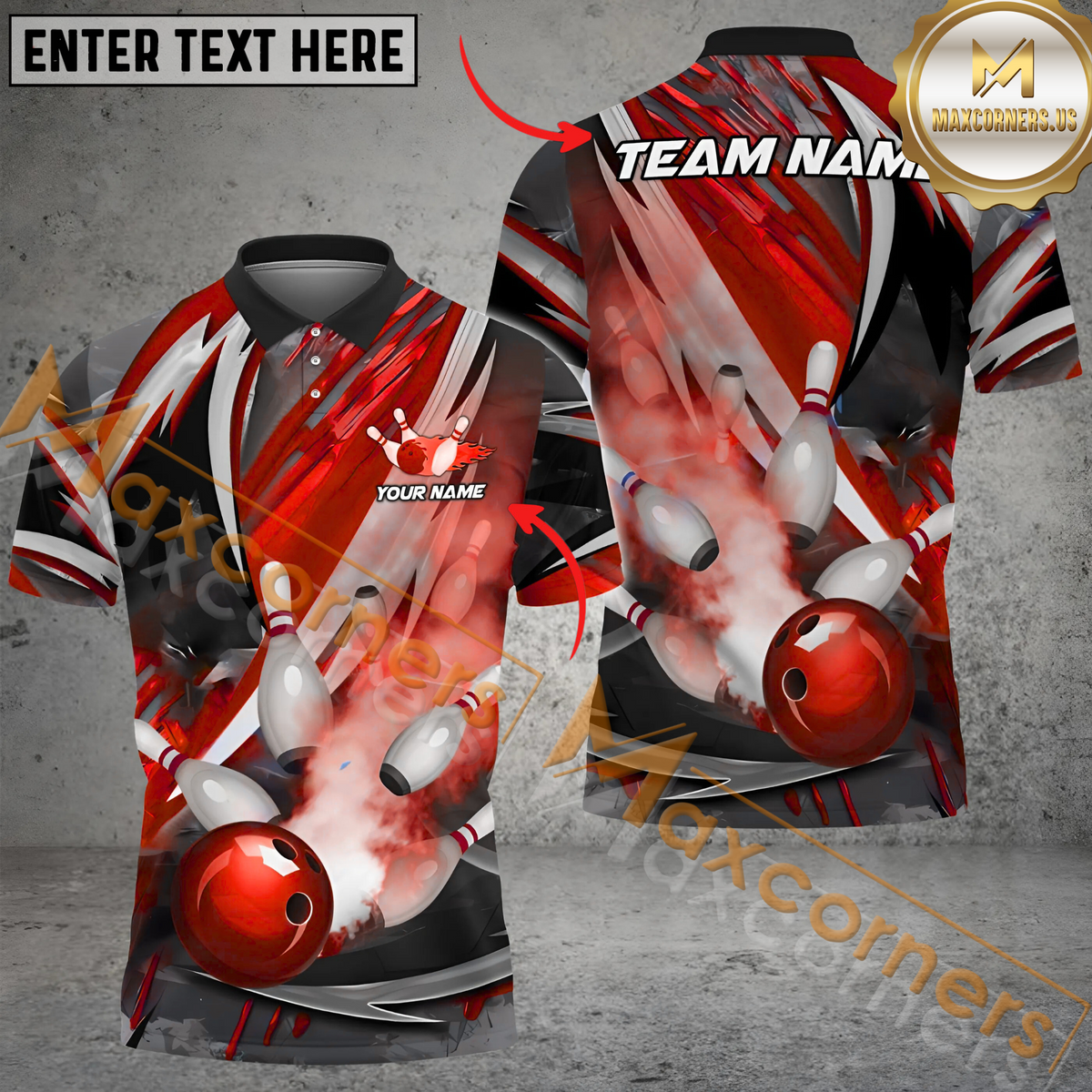 Maxcorners Dejavu Drift Bowling Jersey Multicolor Option Customized Name, Team Name 3D Polo Shirt