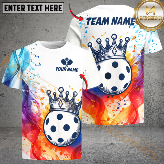 Maxcorners Pickleball Music Color Personalized Name, Team Name Unisex Shirt