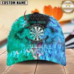 Maxcorners Darts Double Flame Multicolor Option Personalized Name 3D Cap