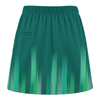Maxcorners Personalized Green Stripes Lights Trouser Skirts With Shorts Underneath, Bowling Skorts With Pockets