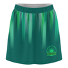 Maxcorners Personalized Green Stripes Lights Trouser Skirts With Shorts Underneath, Bowling Skorts With Pockets