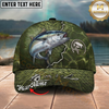 Maxcorners Fishing Green Scale Lightning Pattern Personalized 3D Cap (12 Fish Species)