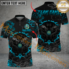 Maxcorners Darts Dragon Mutilcolor Options Personalized Name, Team Name 3D Polo Shirt