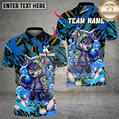 Maxcorners Bowling Graffiti Streetwear Wolf Bowling Multicolor Customized Name, Team Name 3D Shirts