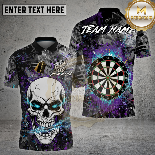Maxcorners Dart Skull Bite Electric Dart Multicolor Options Personalized Name, Team Name 3D Shirt (4 Colors)