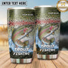 Maxcorners Fishing Tumbler Olive Stone Watercolor Design Personalized Name Tumbler (13 Species)