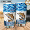 Maxcorners Fishing Tumbler Ocean Blue School Pattern Design Personalized Name Tumbler (13 Species)