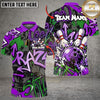 Maxcorners Bowling Ball & Graffiti Pin Strike Graphic Multicolor Customized Name, Team Name 3D Shirts