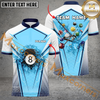 Maxcorners Billiard Ball 8 Enthusiasts Multicolor Options Personalized Name, Team Name 3D Polo Shirt