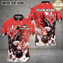 Maxcorners Bowling Ice Glare Eagle Multicolor Customized Name, Team Name 3D Shirts