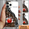 Maxcorners Bowling Leopard Strike Ball Multicolor Personalized Name 3D Phone Case