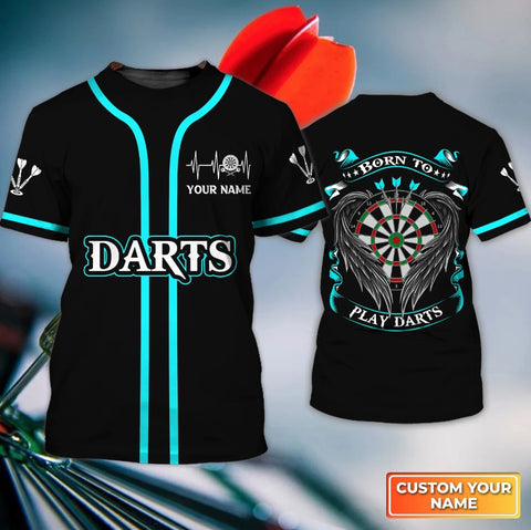 Maxcorners Dart Personalized Name Born To Play Darts 3D Shirt