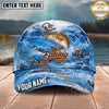 Maxcorners Fishing Ocean Anchor Wave Personalized Name 3D Cap (12 Fish Species)