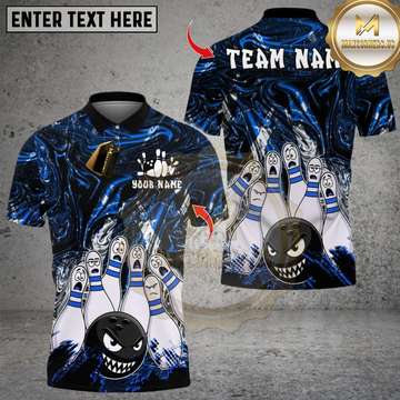 Maxcorners Bowling Angry Pins Multioptions Personalized Name, Team Name Unisex 3D Shirts