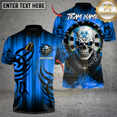 Maxcorners Darts Biohazard Skull Inferno Multicolor Customized Name, Team Name 3D Shirts