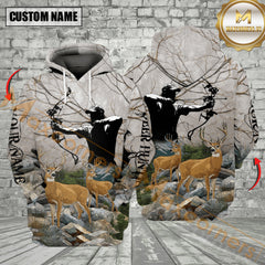 Maxcorners Custom Name Deer Hunting With Bow All Over Print Shirt Best Gift For Hunter