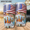 Maxcorners Fishing Tumbler American Flag Beer Bottle Design Personalized Name Tumbler (13 Species)