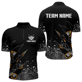 Maxcorners Custom 8 Ball Fire Black Grunge Billiard Shirts For Men, Billiard Team Shirts Pool Jerseys LM1605