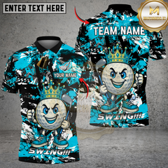 Maxcorners King of Swing Golf Polo Shirt, Custom Name & Team Name 3D Shirts