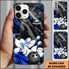 Maxcorners Bowling Black Dynamic Strike Pins Multicolor Personalized Name 3D Phone Case