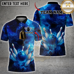 Maxcorners Cosmic Strike Bowling Multicolor Customized Name, Team Name 3D Shirts