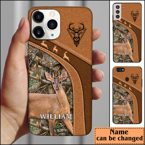 Maxcorners Brocket Deer Hunting Personalized Name Phone Case