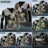 Maxcorners Fishing Water Camo Pattern Sun Protection Personalized Name, Team Name Long Sleeve Shirt (6 Fish Species)