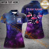 Maxcorners Funny Pink Flamingo Team Bowling Jersey Customized Name 3D Shirt