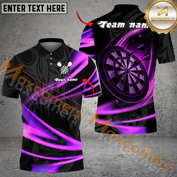 Maxcorners Darts Lightning MutilColor Option Customized Name, Team Name 3D Polo Shirt