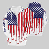 Maxcorners American Flag Custom Golf Polo Shirt, Funny Golf Shirt, Gift For Golfers