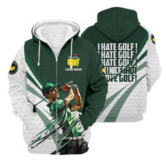Maxcorners I Hate Golf Augusta Masters Tournament Custom Men's Golf Polo Shirt, Funny Gift For Golfer