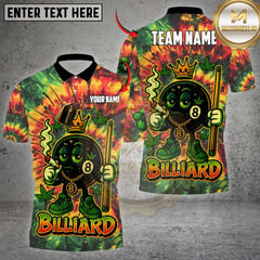 Maxcorners 420 Billiards Tie Dye Smokin’ 8 Ball Pool Personalized Name 3D Unisex Shirt