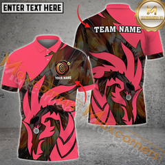 Maxcorners Darts Dragon Paint Pattern MutilColor Option Customized Name, Team Name 3D Polo Shirt