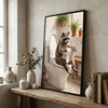 Maxcorners Raccoon Sitting on Toilet Reading Newspaper Bathroom Humor Canvas Wall Art
