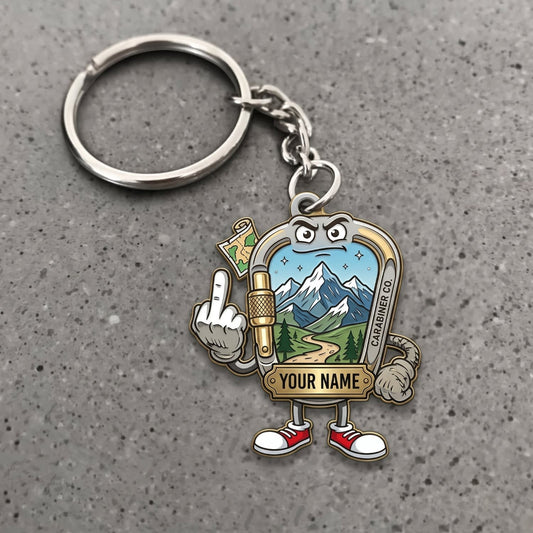 Maxcorners Hiking Cute Mountain Backpack Character Customized Name 3D Keychain And Ornament