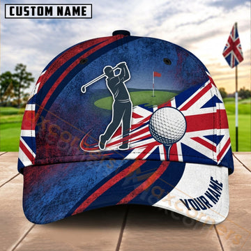 Maxcorners Golf Union Jack Golfer Ball Personalized Name 3D Cap