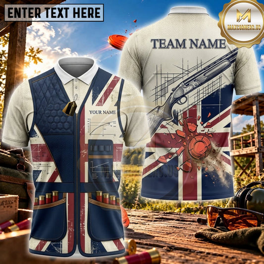 Maxcorners Clay Shooting Patchwork Shotgun Target Vest Personalized Name 3D Unisex Shirt