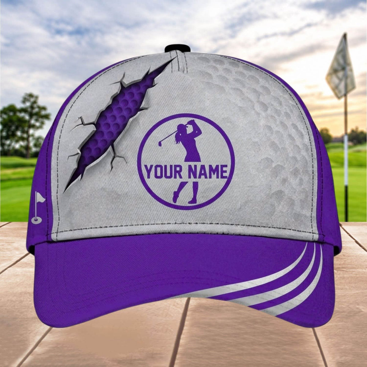 Maxcorners Golf Claw Scratch Circle Logo Personalized Name 3D Cap (6 Colors)